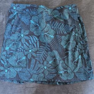Ripskirt Hawaii Black & Teal Floral Mini Skirt
